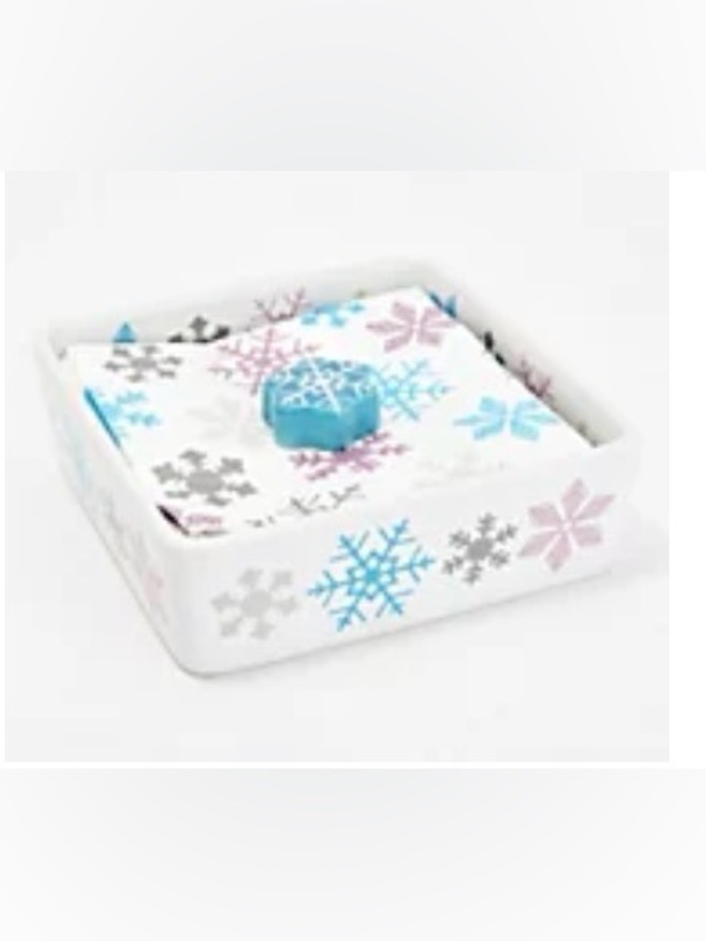 Temp-tations ❄️ Seasonal Napkin Holder with Weight and 28 Napkins ❄️ Snowflake